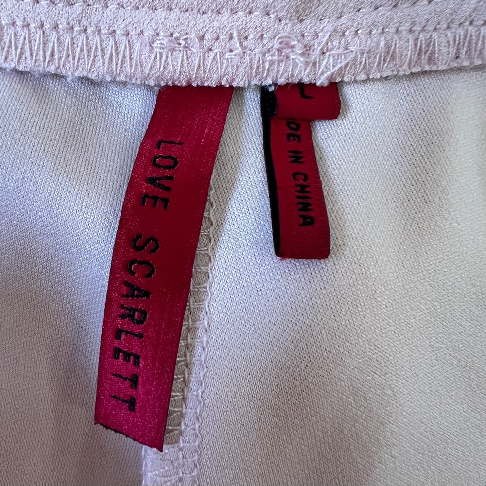 Love Scarlett Blush Pink Tie-Waist Cropped Pants | Size L | Work to Weekend - Picture 5 of 10